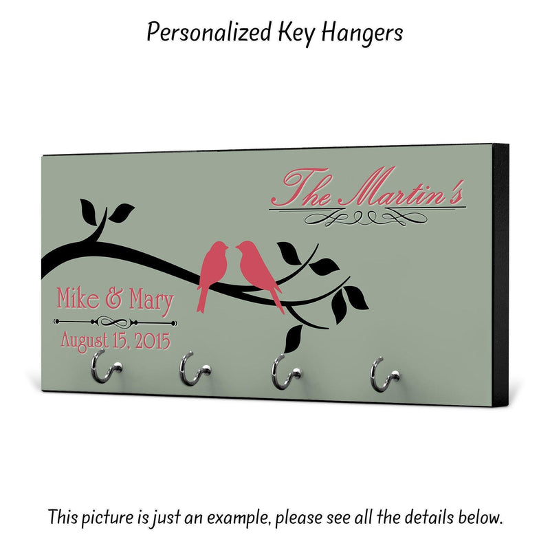 Personalized Housewarming Gift, New Home Gift, Key Holder, Key Rack, Key Hanger, Monogrammed Wedding Gift, Key Wall Organizer, KH05