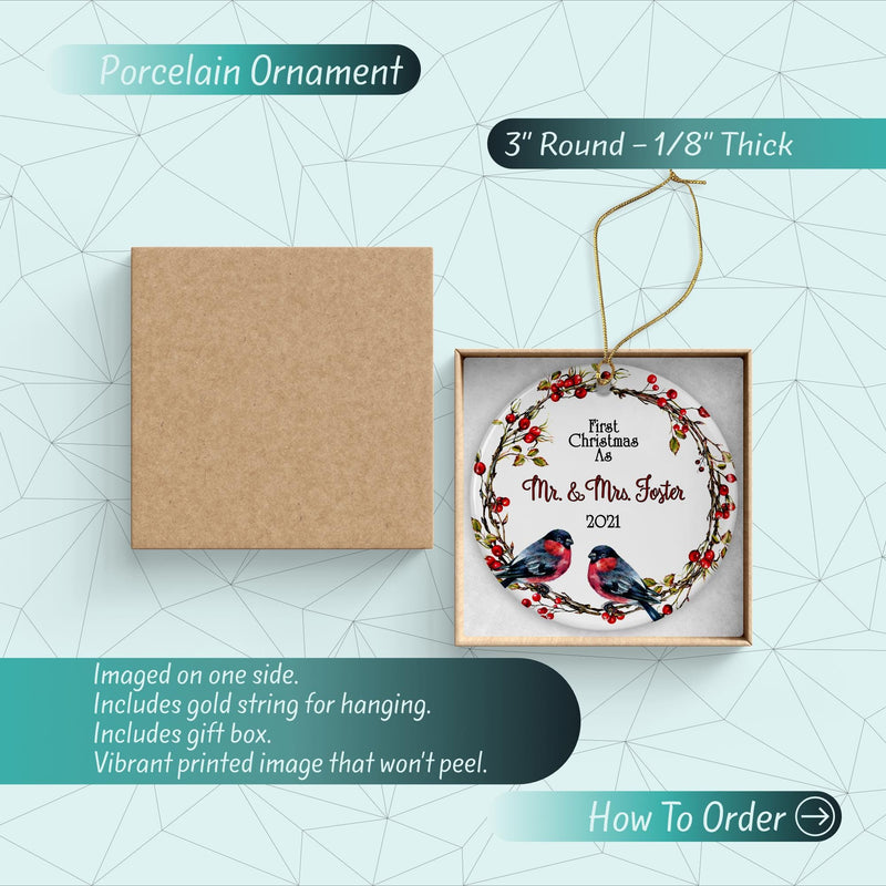 Our First Christmas Custom Couple Ornament - Perfect Stocking Stuffer