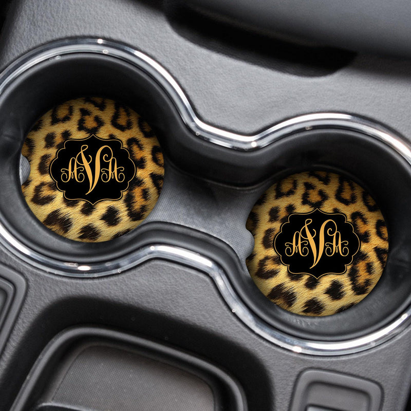 Car Coasters, Leopard Coasters, Personalized Coaster, Anniversary Gift, Monogram Coasters, Wedding Gift, Monogrammed Gifts, CC64