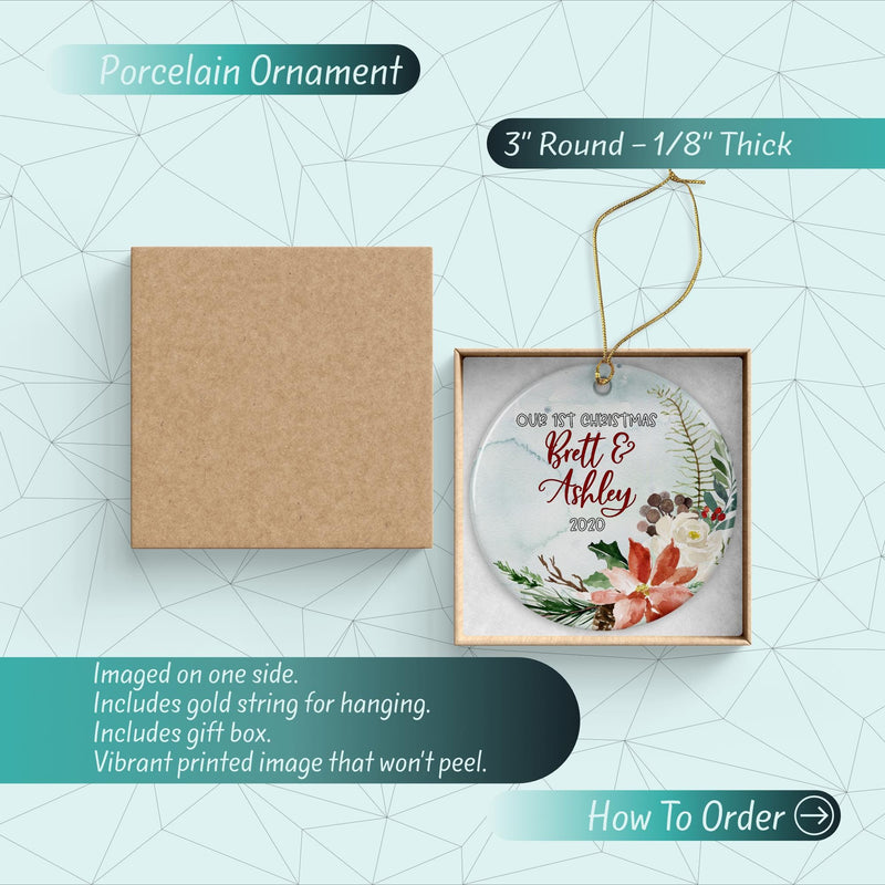 Our First Christmas Custom Couple Ornament - Perfect Stocking Stuffer
