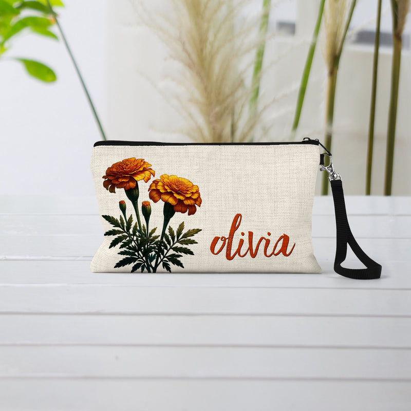 October Marigold Zipper Pouch – Perfect Bridesmaid or Birthday Gift