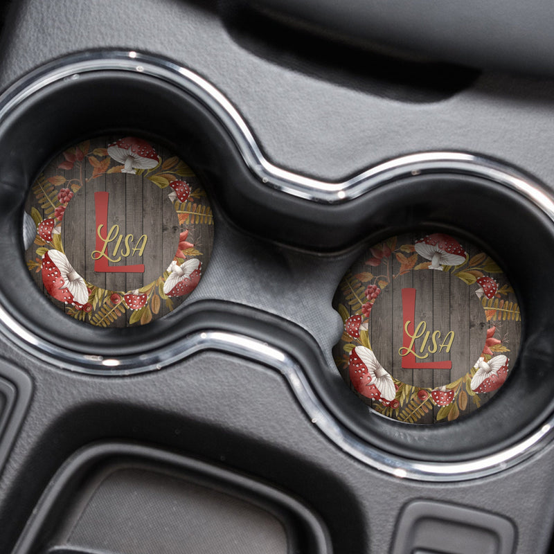 Mushroom, Mushroom Coasters, Car Coasters, Personalized Coaster, Anniversary Gift, Monogram Coasters, Wedding Gift, Monogrammed Gifts, CC97