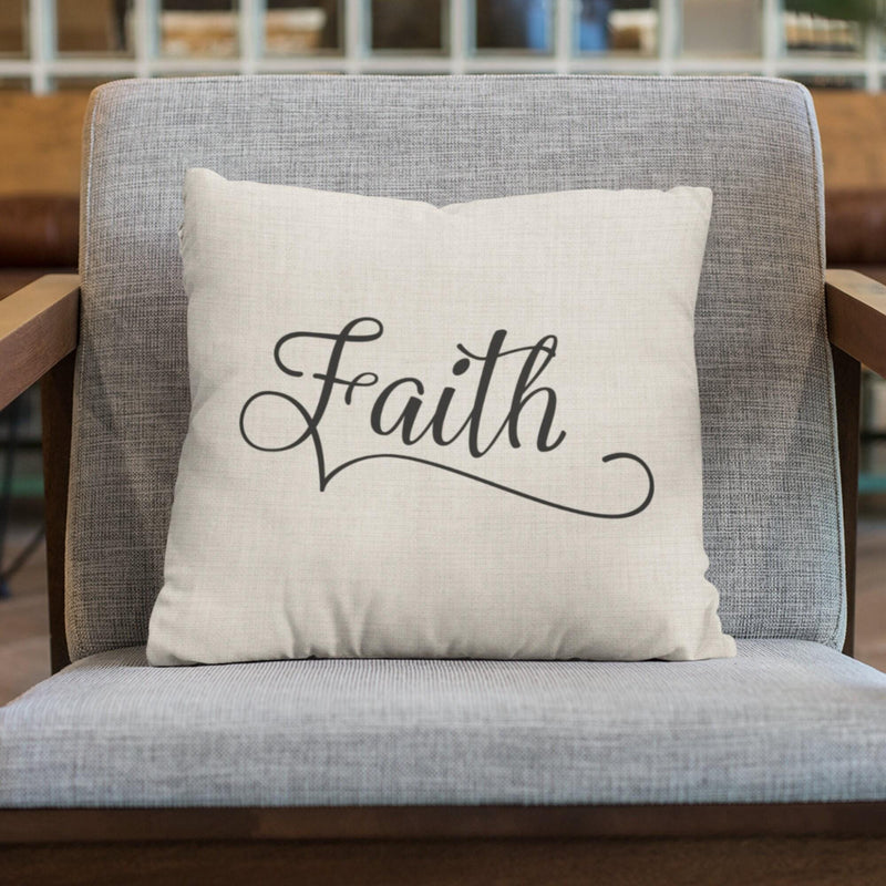 Faith, Custom Pillow, Pillow Cover, Wedding Gift, Anniversary Gift, Housewarming Gift, Home Decor, Personalized Pillow, Home Gifts, PI15