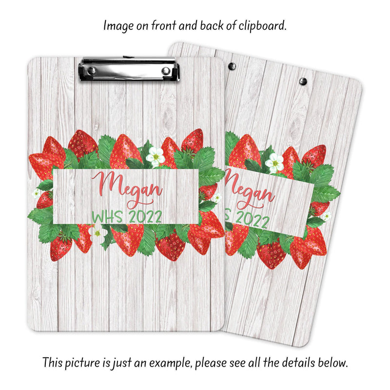 Strawberry, Teacher Appreciation, Custom Clipboard, Gift for Her, Teacher Gift, Personalized Office Gifts, Clip Board, CB35
