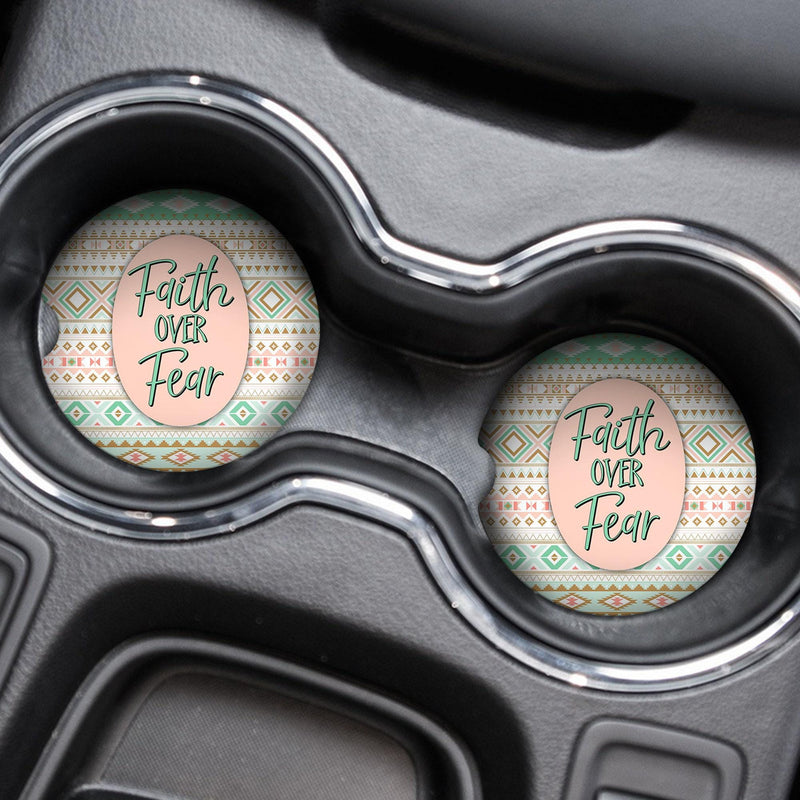 Car Coasters: Rubber or Sandstone - Faith Over Fear Design