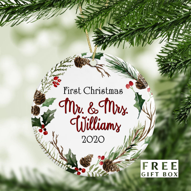 Our First Christmas Custom Couple Ornament - Perfect Stocking Stuffer