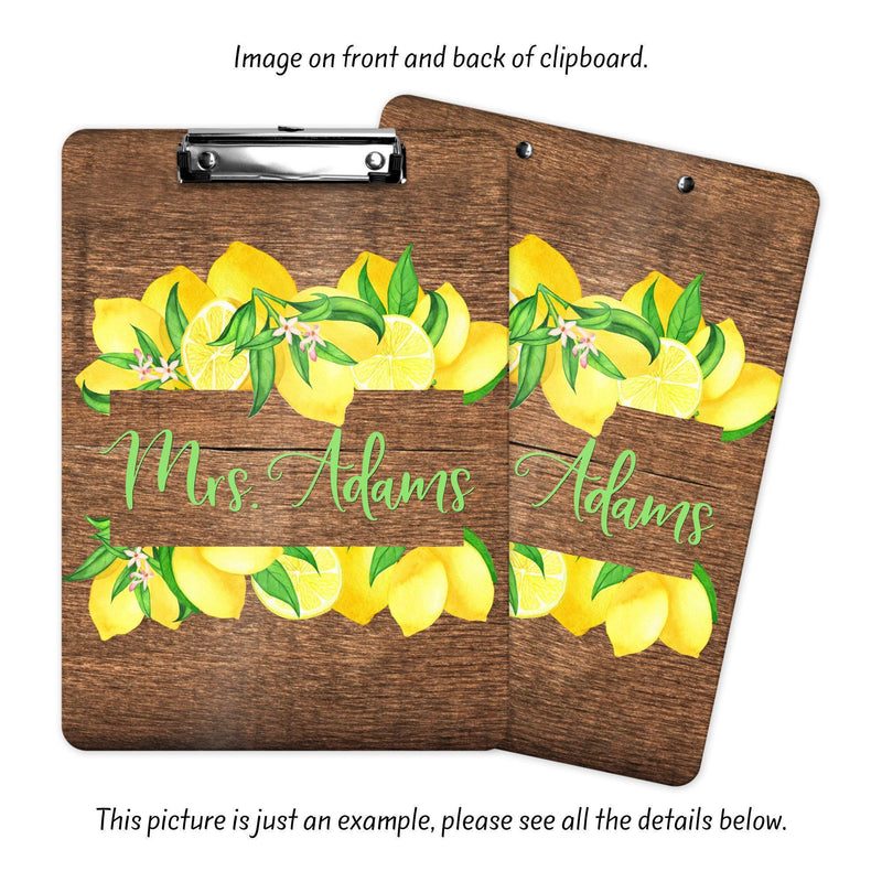 Lemons, Teacher Appreciation, Custom Clipboard, Gift for Her, Teacher Gift, Personalized Office Gifts, Clip Board, CB34