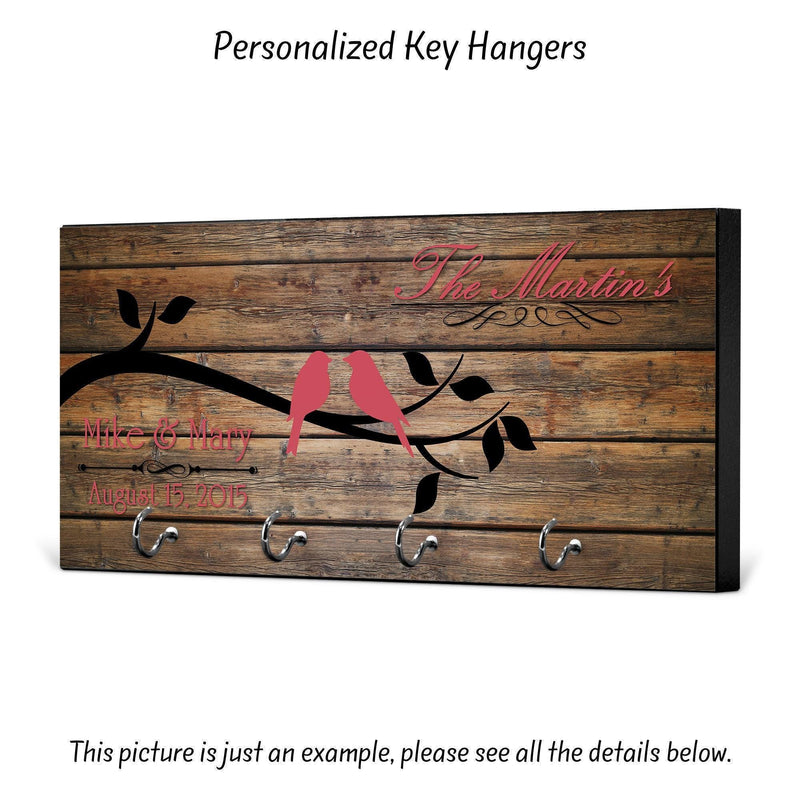 Personalized Housewarming Gift, New Home Gift, Key Holder, Key Rack, Key Hanger, Monogrammed Wedding Gift, Key Wall Organizer, KH06