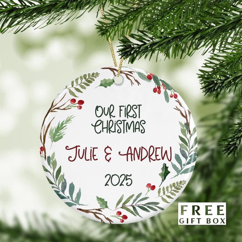 Our First Christmas Engaged Ornament - Couples & Family Christmas Tree Keepsake