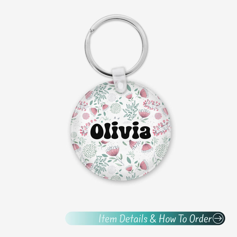 Custom Name Keychain – Cute Acrylic Keychain, Bridesmaid Gift, Shabby Chic Bag Charm
