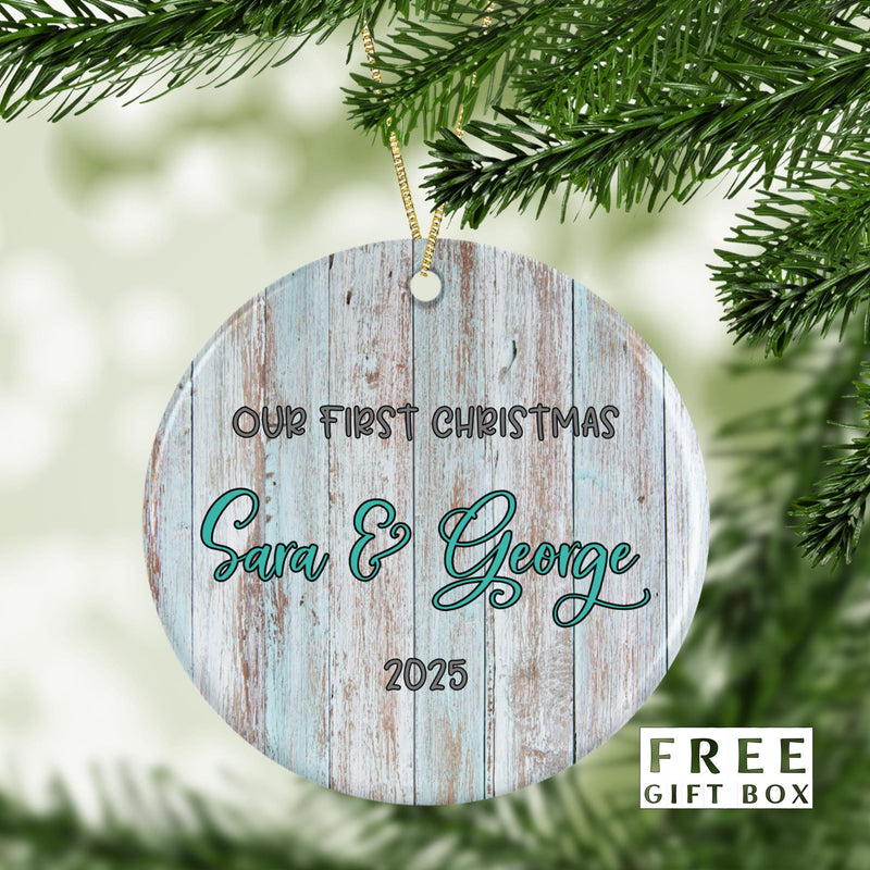 Our First Christmas Custom Couple Ornament - Perfect Stocking Stuffer
