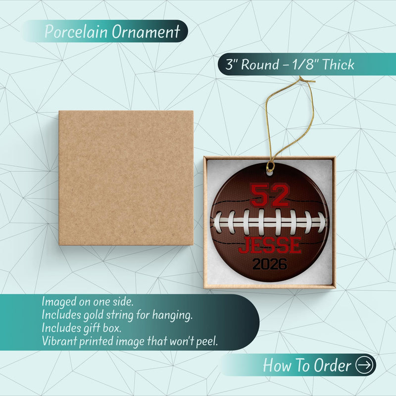 Football Ornament - The Perfect Holiday or Graduation Gift