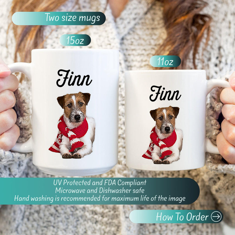 Custom Pet Portrait Mug: Personalized Dog & Cat Lover Gift