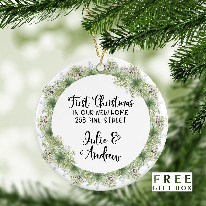 Just Married - Our First Christmas Custom Ornament - Personalized Wedding Keepsake
