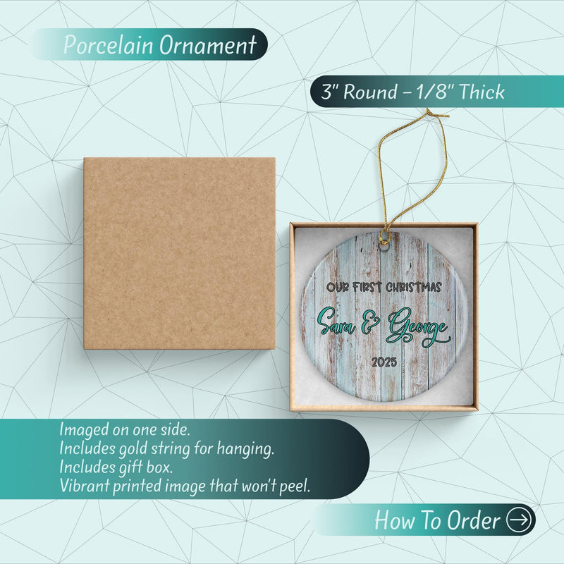 Our First Christmas Custom Couple Ornament - Perfect Stocking Stuffer