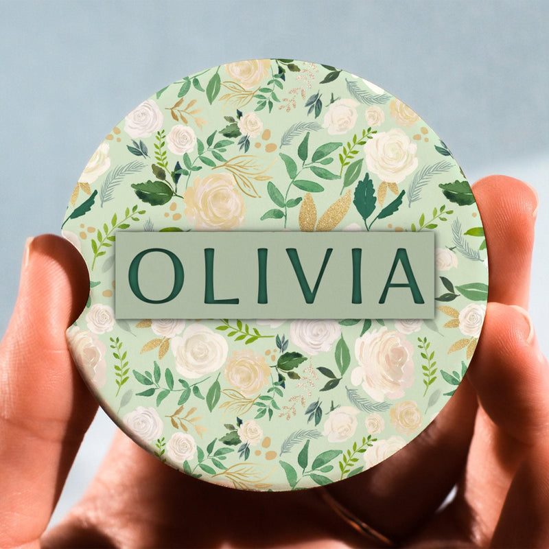Car Coasters, Floral Coaster, Personalized Coaster, Anniversary Gift, Monogram Coasters, Wedding Gift, Monogrammed Gifts, CC63