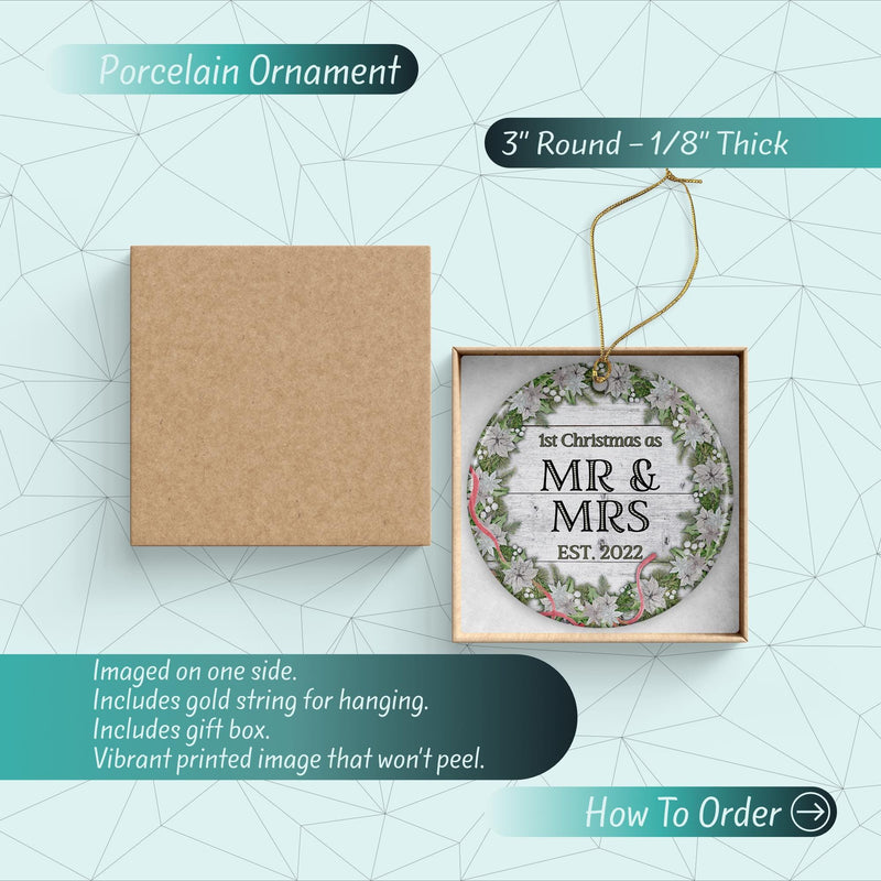 Our First Christmas Keepsake - Custom Wedding Ornament for Newlyweds