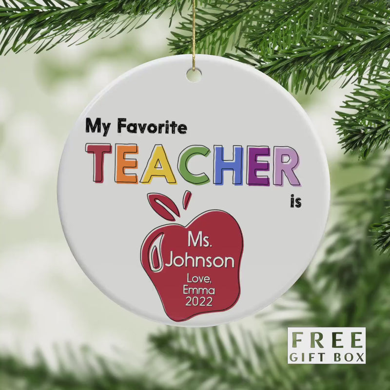 Personalized Teacher Ornament - Teacher Appreciation Gift Box