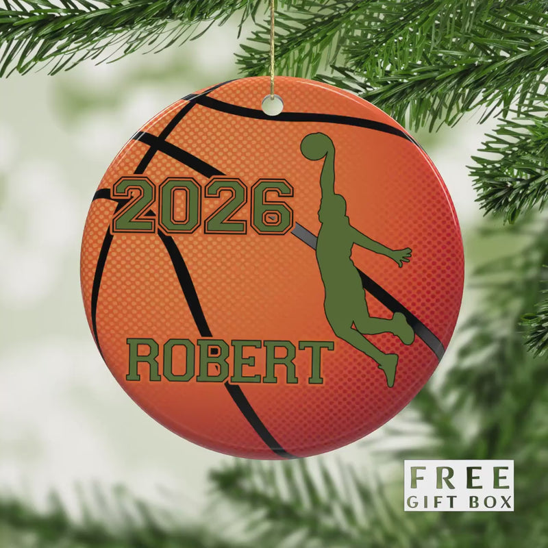 Basketball Ornament: Graduation & Holiday Keepsake Gift