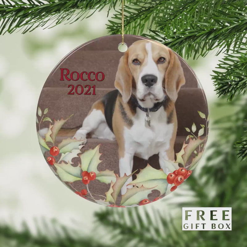 Custom Pet Photo Ornaments: Dog & Cat Memorial Gifts