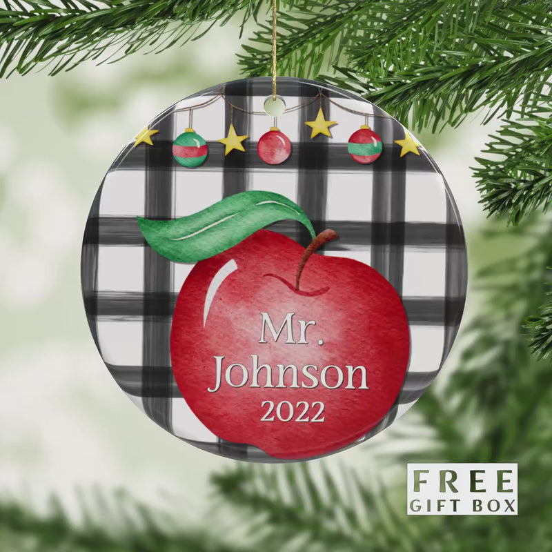 Personalized Teacher Ornament - Teacher Appreciation Gift Box