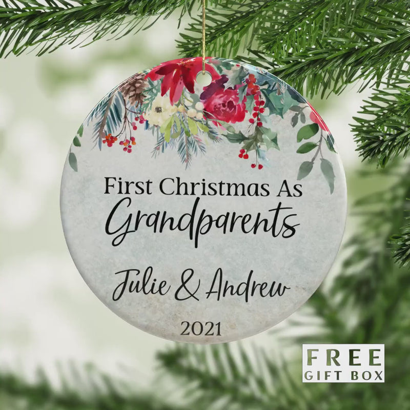 Promoted to Grandma Personalized Christmas Ornament - New Grandparents Gift From Grandkids