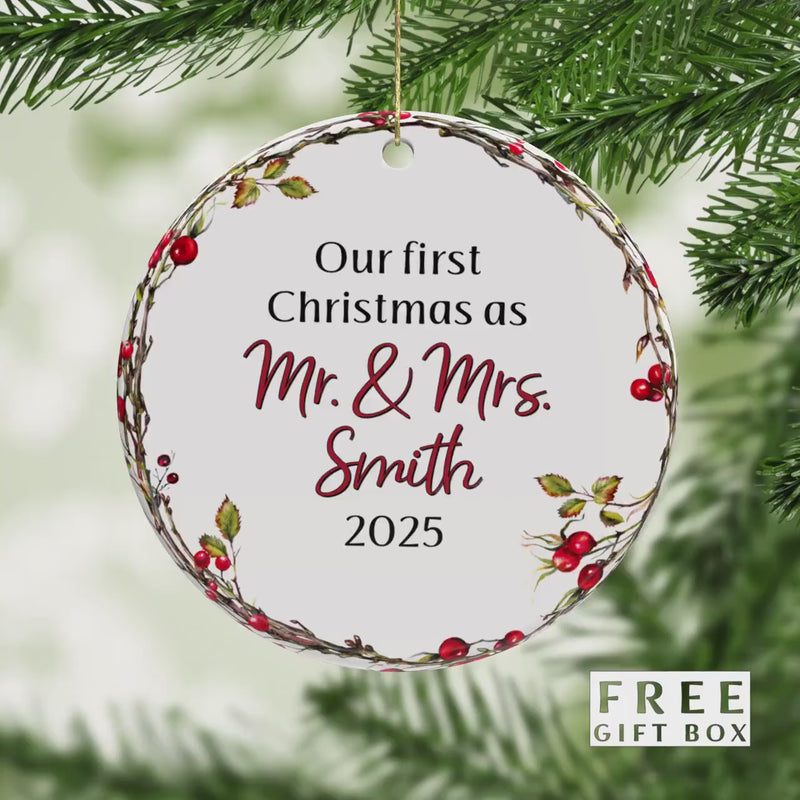 Our First Christmas Custom Couple Ornament - Perfect Stocking Stuffer