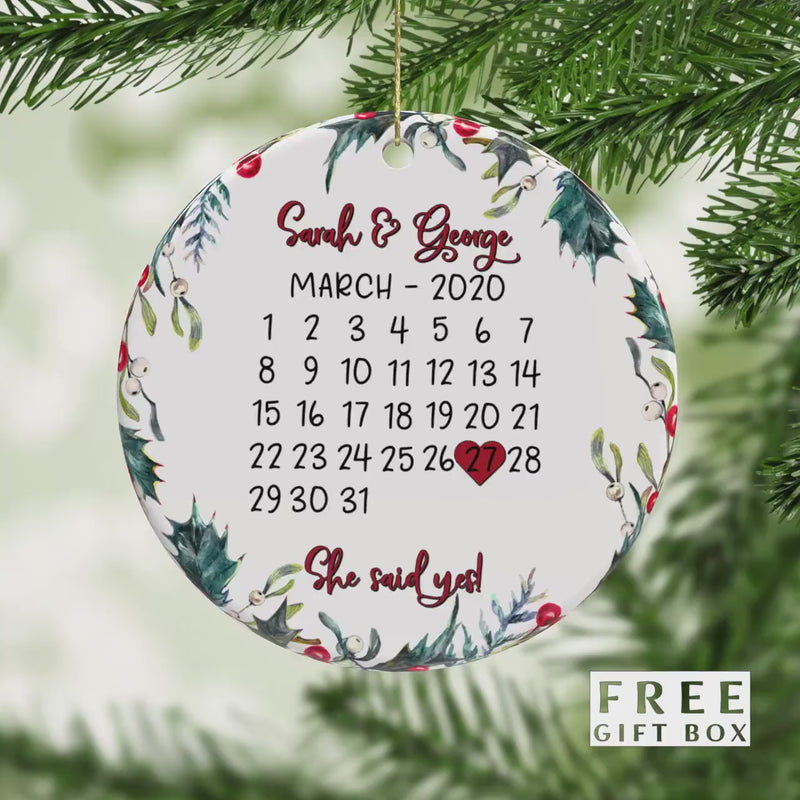 Our First Christmas Engaged Ornament - Couples & Family Christmas Tree Keepsake