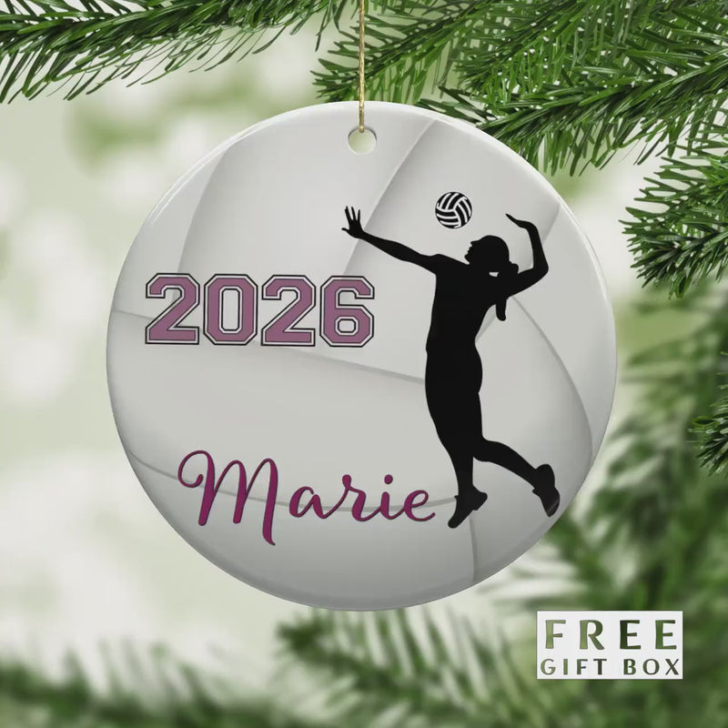 Volleyball Ornament, Senior Graduation Commemorative, Christmas Keepsake