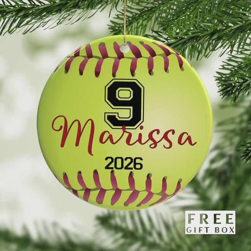 Softball Ornament - Unique Keepsake & Gift