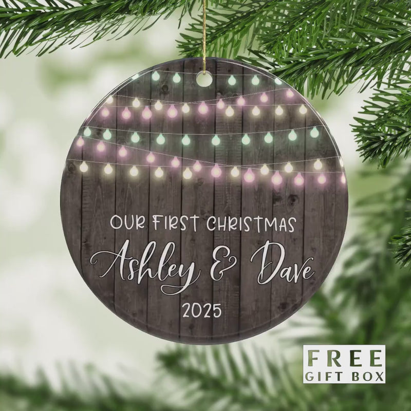 Our First Christmas Custom Couple Ornament - Perfect Stocking Stuffer