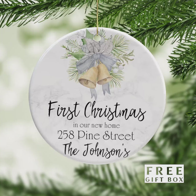 Just Married - Our First Christmas Custom Ornament - Personalized Wedding Keepsake