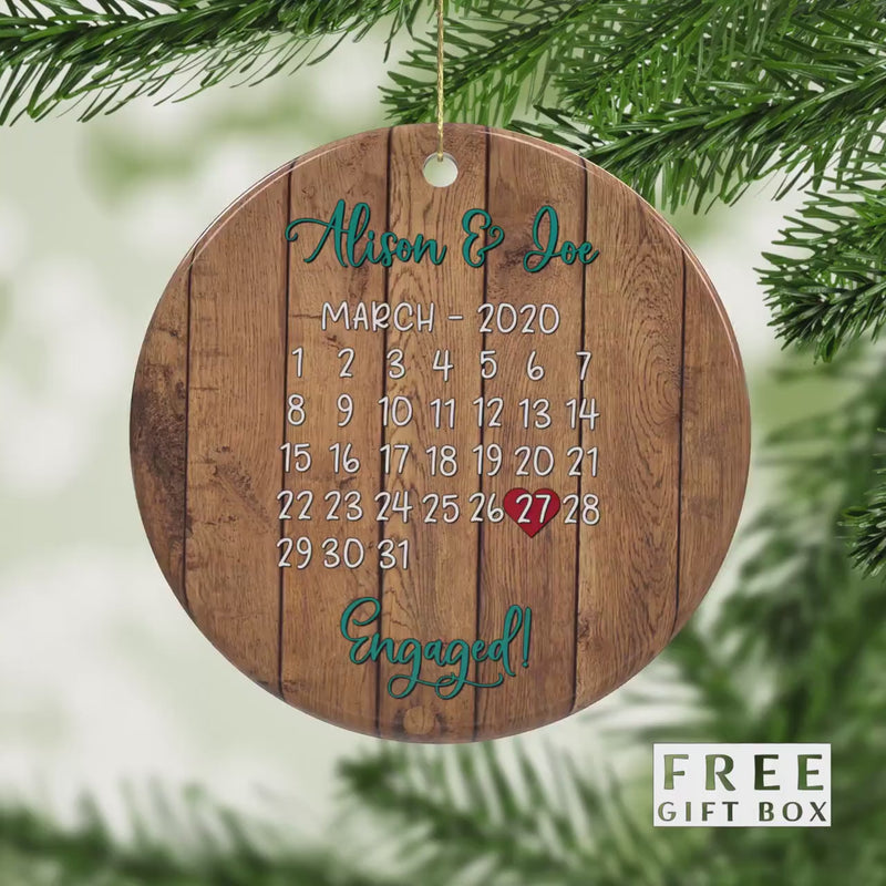 Personalized Mr and Mrs Christmas Ornament - Engagement Keepsake - Couples Gift