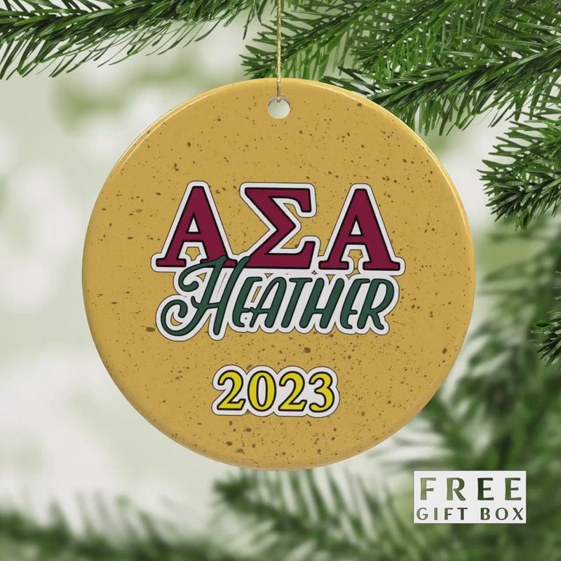 Alpha Sigma Alpha Sorority Ornament: Custom Greek Gift