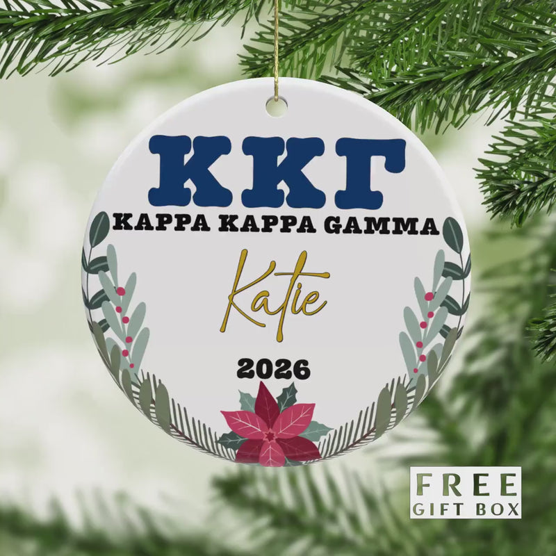Kappa Kappa Gamma Ornament: Custom Sorority Gift