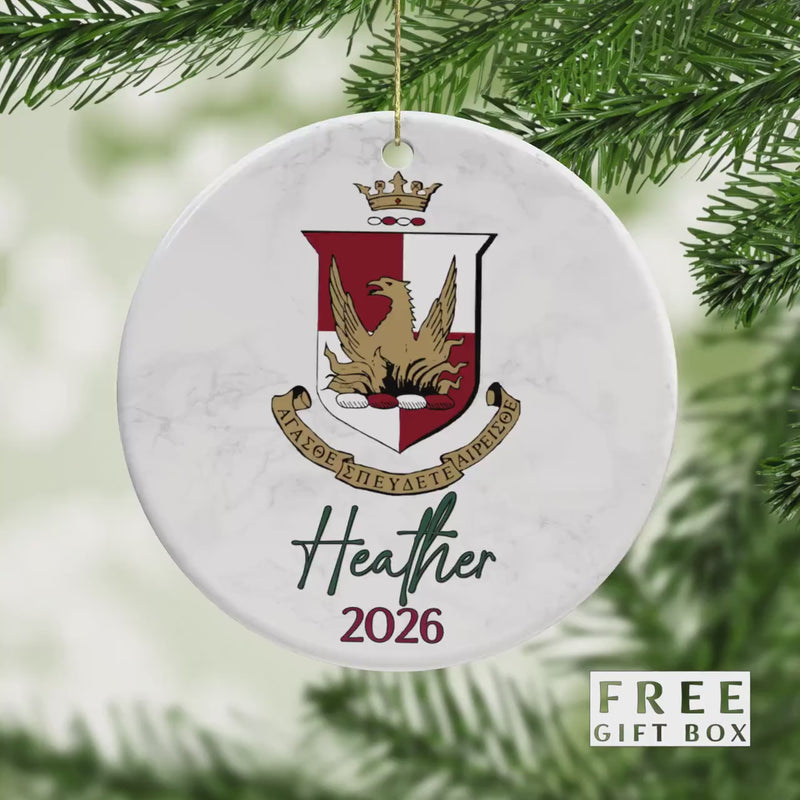 Alpha Sigma Alpha Sorority Ornament: Custom Greek Gift
