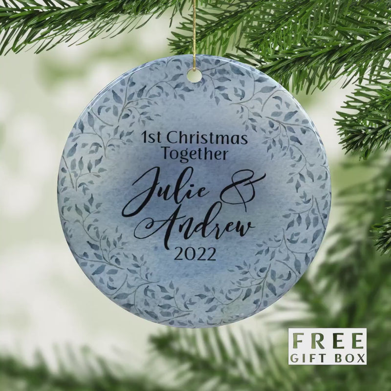 Just Married - Our First Christmas Custom Ornament - Personalized Wedding Keepsake