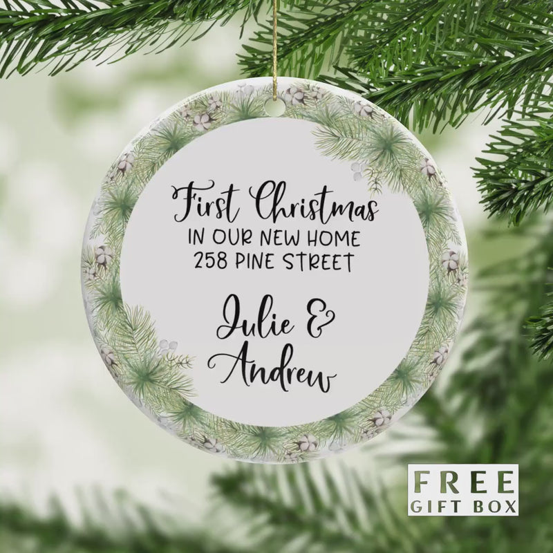 Just Married - Our First Christmas Custom Ornament - Personalized Wedding Keepsake