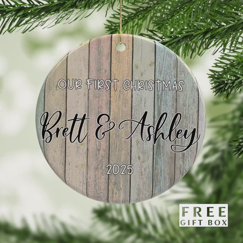 Our First Christmas Custom Couple Ornament - Perfect Stocking Stuffer