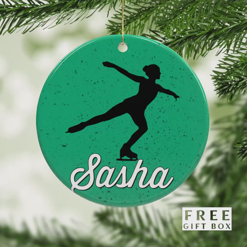 Figure Skater Ornament - Custom Ice Skating Gift