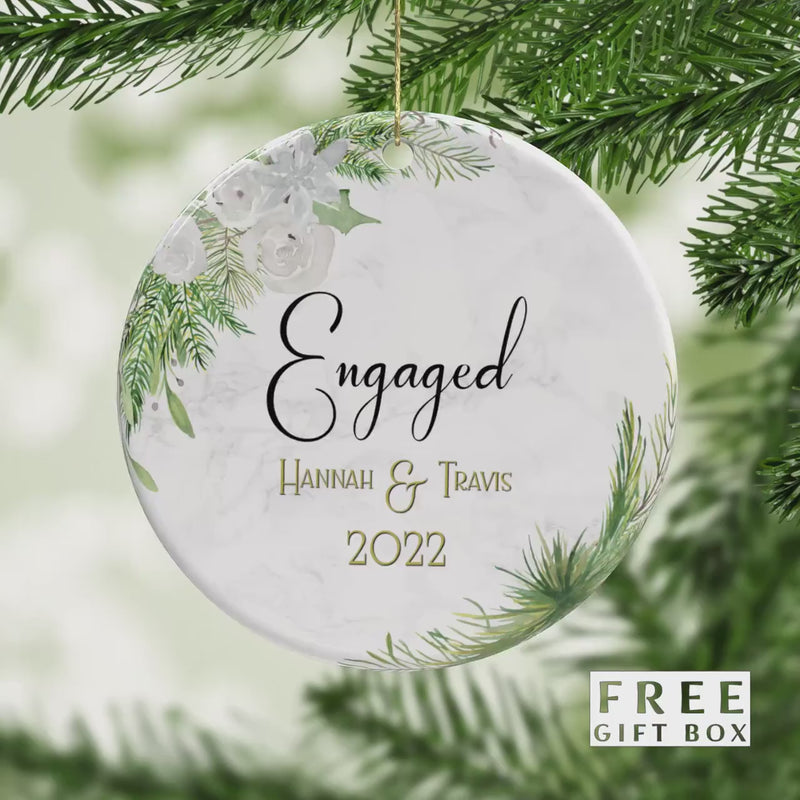 Personalized Mr and Mrs Christmas Ornament - Engagement Keepsake - Couples Gift
