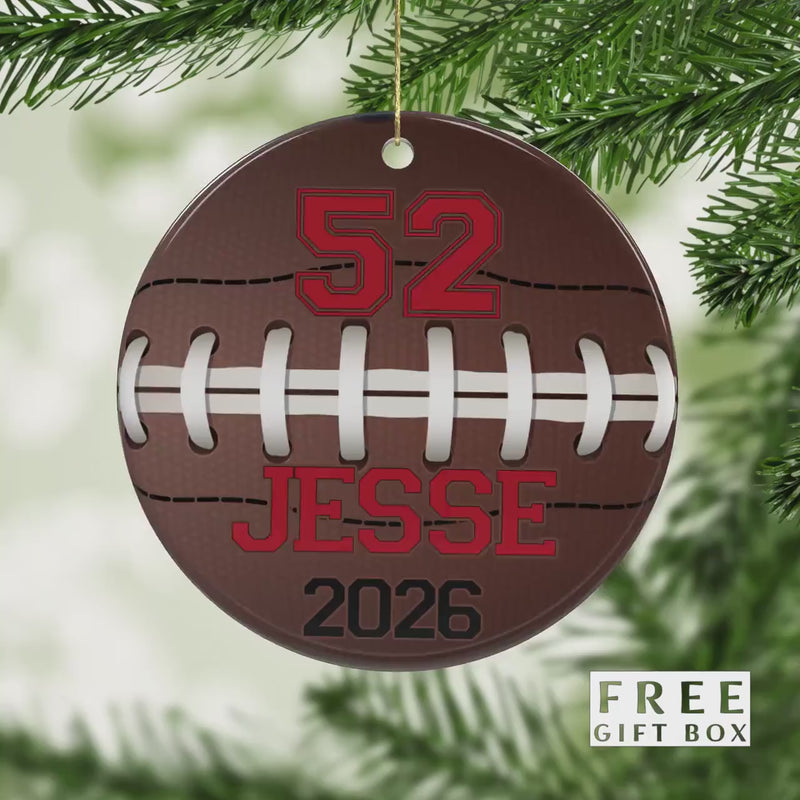 Football Ornament - The Perfect Holiday or Graduation Gift
