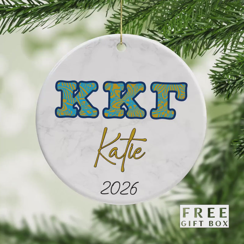 Kappa Kappa Gamma Ornament: Custom Sorority Gift