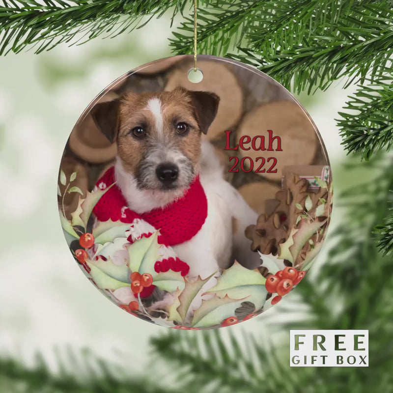 Custom Pet Photo Ornaments: Dog & Cat Memorial Gifts
