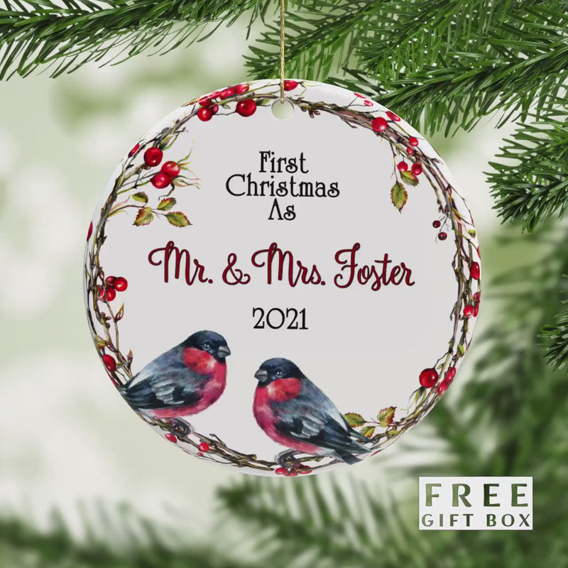 Our First Christmas Custom Couple Ornament - Perfect Stocking Stuffer