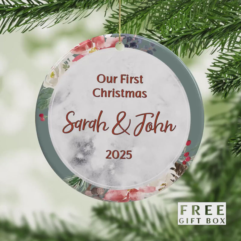 Our First Christmas Custom Couple Ornament - Perfect Stocking Stuffer