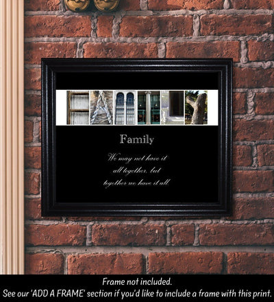 Family Quote Print, Family Quote, Inspirational Sign, Family Sign, Alphabet Photography, Inspirational Quote - The Letter Gift Shop