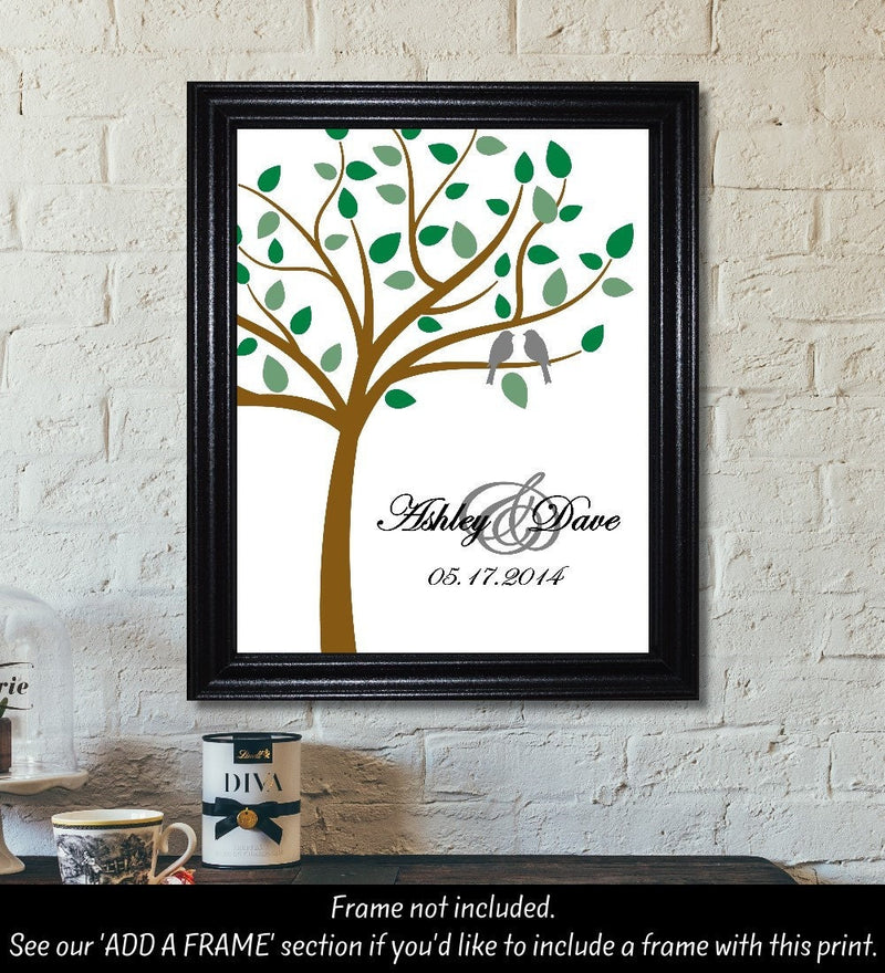 Wedding Tree Print, Family Tree Print, Tree Sign, Home Decor, Wall Decor, Housewarming Gift, Wedding Gift, Wedding Date, Anniversary Date