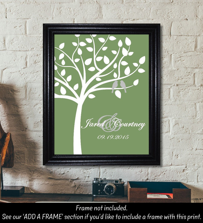 Wedding Tree Print, Family Tree Print, Personalized Tree Sign, Wedding Gift, Anniversary Gift, Family Dates, Family Established Sign