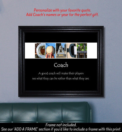 Baseball Coach Gift, Coach Print, Coach Sign, Coach Gift, Inspirational Coach Gift, Inspirational Quote, Baseball - The Letter Gift Shop